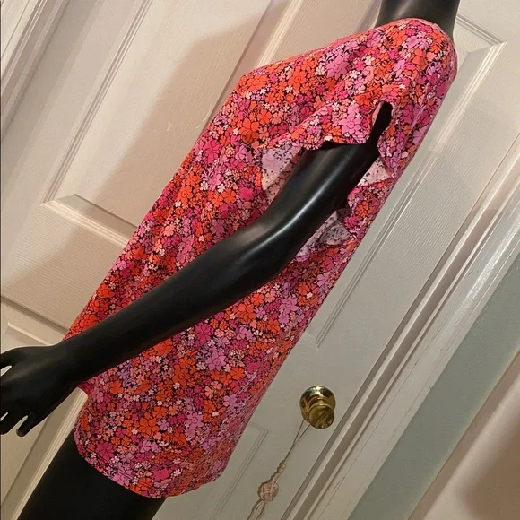 Michael Kors Pink and Orange Floral Short Sleeve Top NWTs - Picture 5 of 11